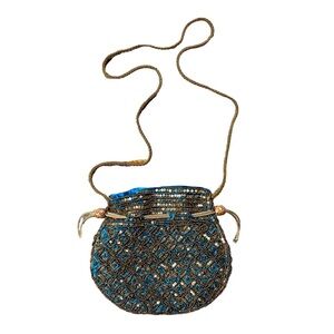 Satin Fabric With Beads Embroidery Potli Bag